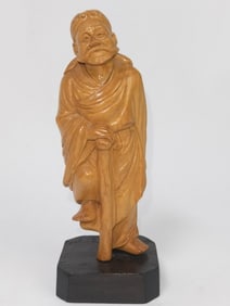 20th C. Chinese Boxwood Carved Tie Guai Li