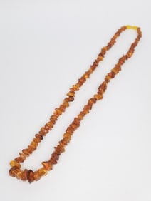 Vintage Chinese Amber Bead Necklace