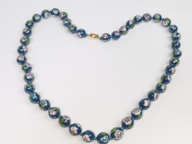 Vintage Chinese Cloisonne Bead Necklace