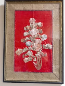 19th C. Chinese Longevity Embroidery Panel