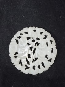 19-20th C. Chinese White Jade Carved He He Deities