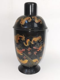 19-20th C. Chinese Fujian Lacquer over Wood Dragon