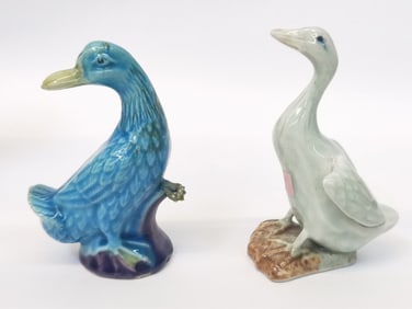 Vintage Chinese Porcelain Peacock Blue Glaze and