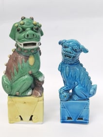 Antique Chinese Porcelain Sancai and Peacock Blue