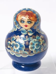 Set of Vintage Russian Hand Painted Nesting Dolls