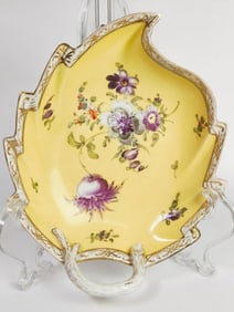Vintage Meissen Dresden Porcelain Floral Leaf Dish