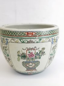 19th C. Chinese Porcelain Wucai Vignette Table Jar