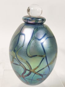 1994 Eickholt Iridescent Art Glass Perfume Bottle