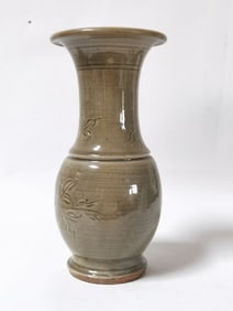 Ming Chinese Faux Longquan Glaze Gu Vase