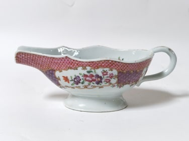 18th C. Chinese Export Porcelain Famille Rose Sauc