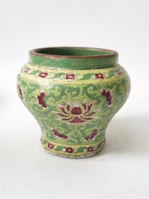 19th C. Chinese Enamel over YiXing ZiSha Jar