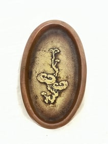 19th C. Chinese Bronze Lingzhi Ink Dish