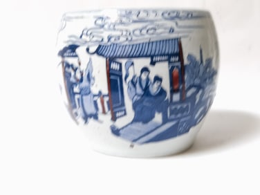 18-19th C. Chinese Porcelain Underglaze Red B&W Ja