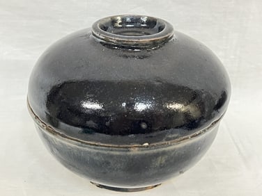 Song/Yuan Chinese Porcelain Black Glaze Covered Bo