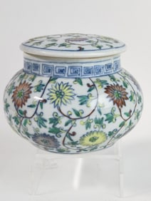 Chinese Porcelain Doucai Covered Jar