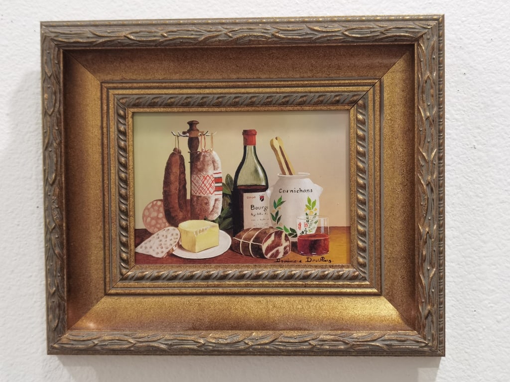 Vintage Signed Still Life Oil Painting on Board (1 of 4)