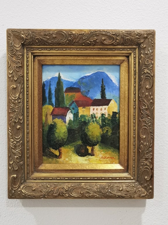 B. Rome Landscape Oil Painting on Board (1 of 4)