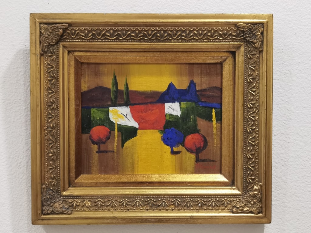 J. Tomas Landscape Oil Painting on Board: J. Tomas Landscape Oil Painting on Board, 15.5in by 13.5in