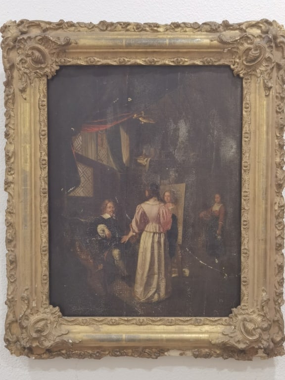 Antique Portrait Oil Painting on Board, Signed/Dat (1 of 14)