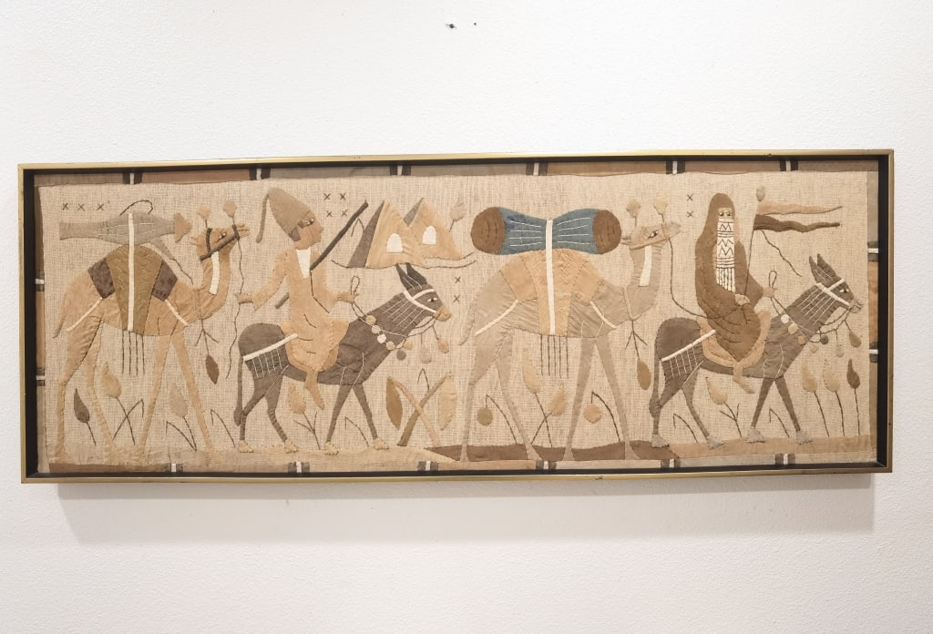 Vintage Art Deco Egyptian Revival Quilted Tapestry (1 of 9)