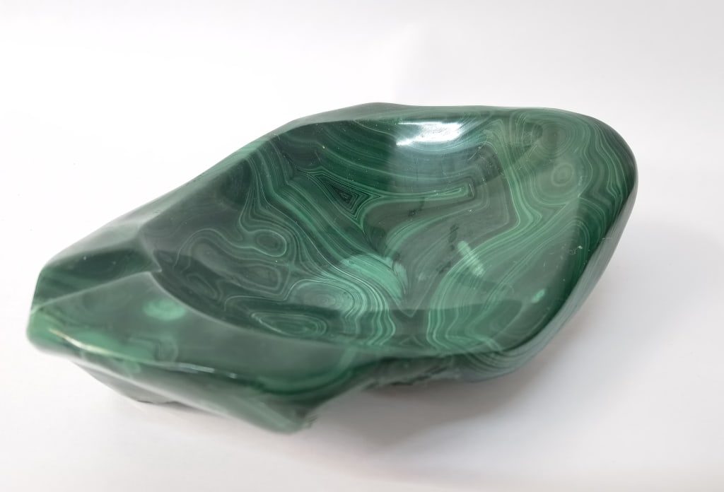 Malachite Carved Ashtray - 2
