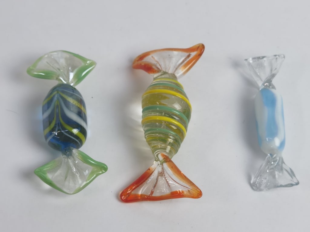 (3) Vintage Murano Italy Art Glass Candies (1 of 4)