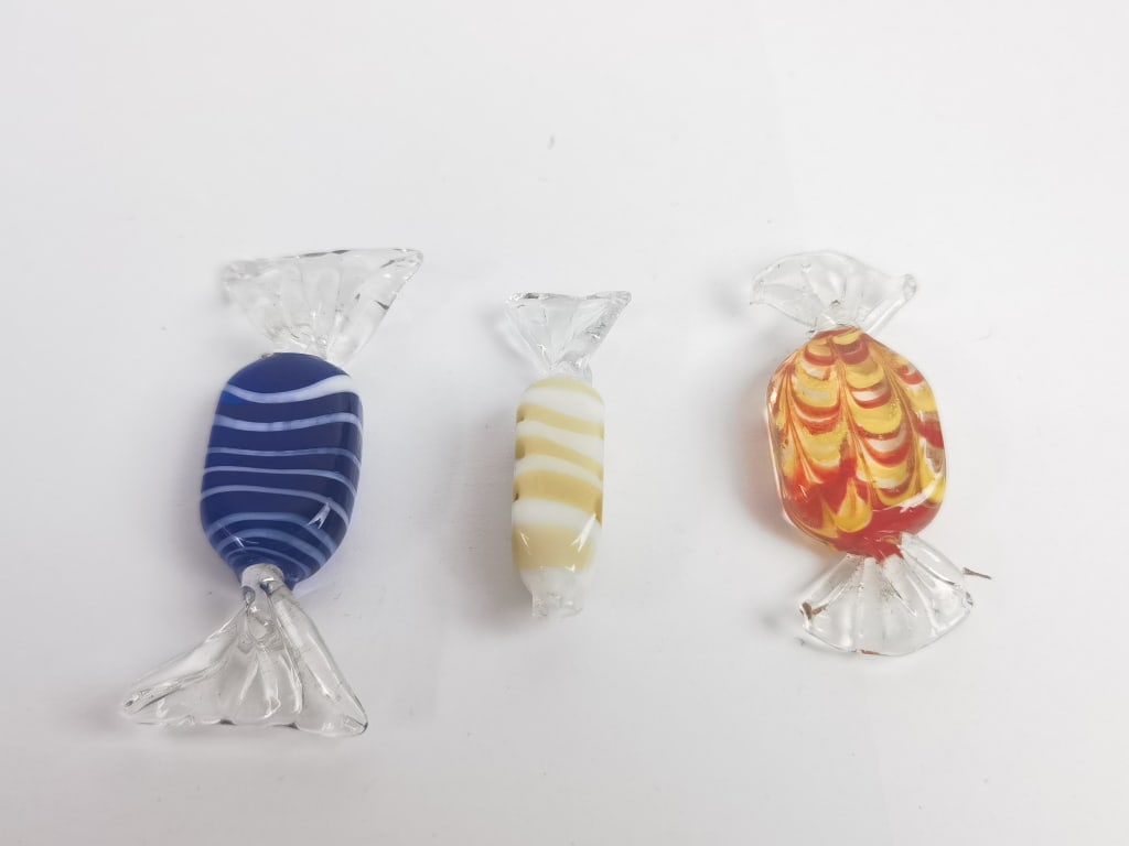 (3) Vintage Murano Italy Art Glass Candies (1 of 4)