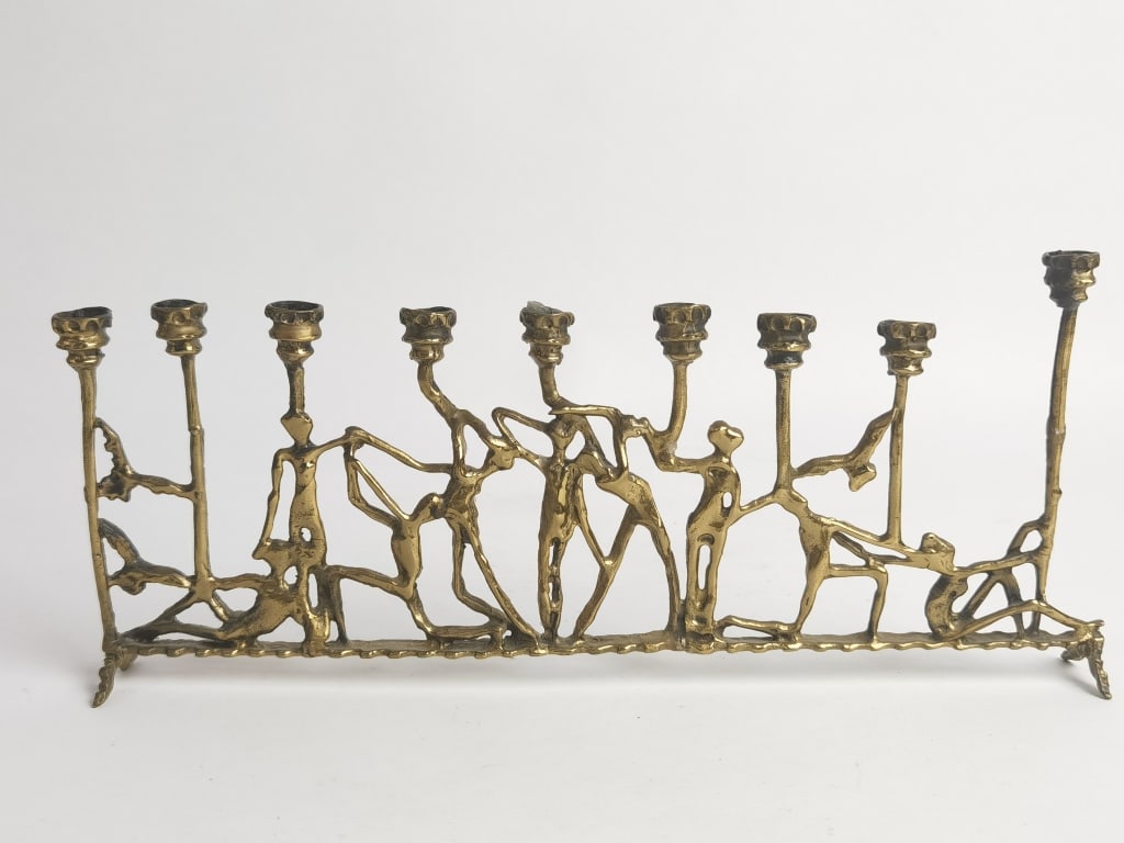 Vintage Brass Nine-Branched Dancers Menorah (1 of 2)