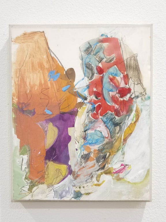 Carol Tolin Abstract Pencil Watercolor Painting: Carol Tolin Abstract Pencil Watercolor Painting, 14in by 11.25in