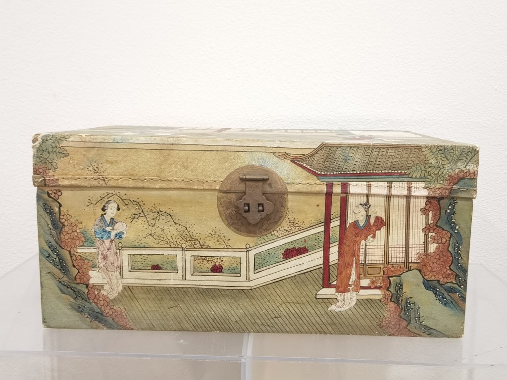 19th C. Chinese Hand Painted Story Storage Box (1 of 10)