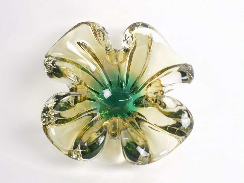 Vintage Murano Italy Yellow/Green Sommerso Glass B (1 of 5)