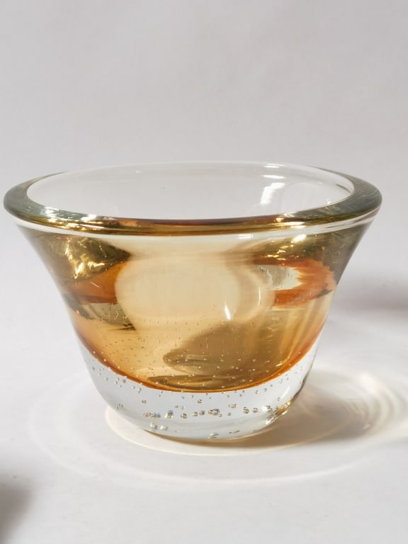 Vintage Murano Italy Controlled Bubble Amber Glass (1 of 3)