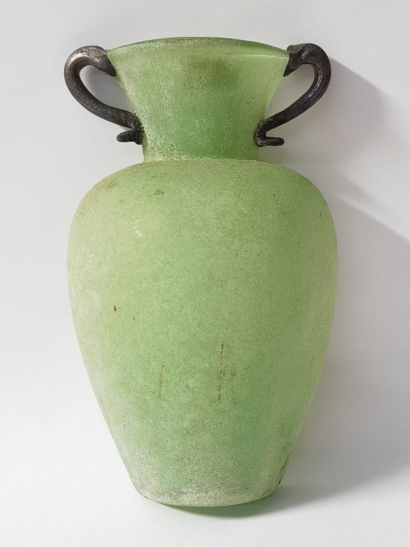 Design Guild Romania Green Art Glass Wall Vase (1 of 5)