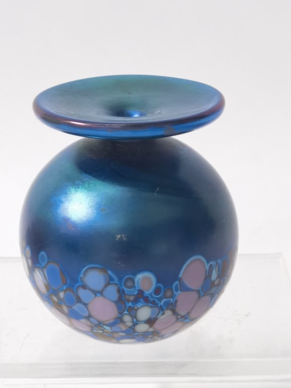 Vintage Studio Art Iridescent Splatter Art Glass V (1 of 3)