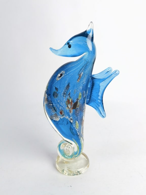 Vintage Murano italy Glitter Millefiori Blue Art G (1 of 4)