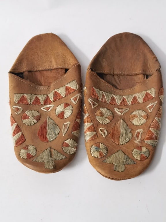 Pr. of Antique Moroccan Leather Babouche Slippers (1 of 3)