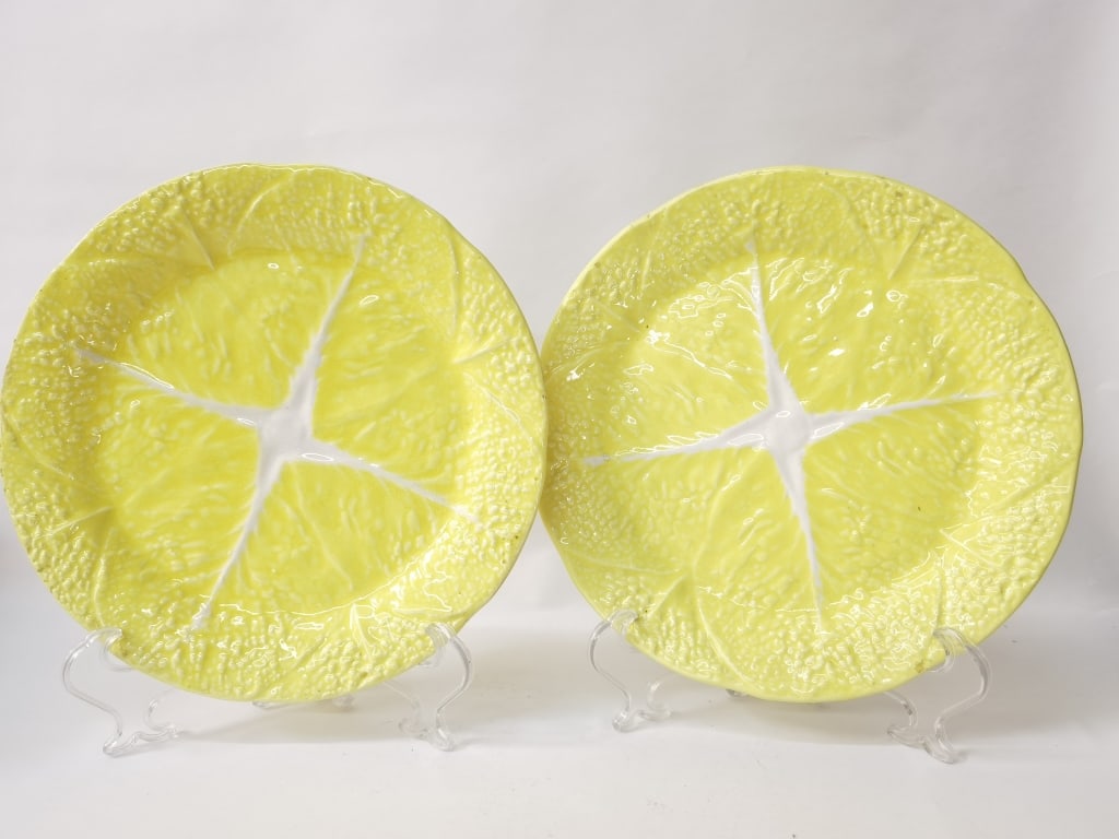 Pr. of Secla Portugal Porcelain Yellow Cabbage Pla (1 of 4)