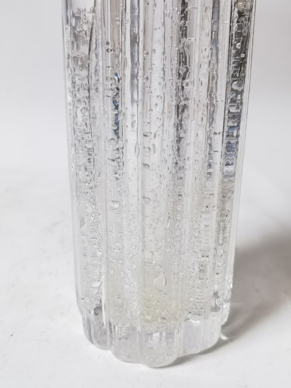 Vintage Bubble Column Crystal Vase, Signed - 3