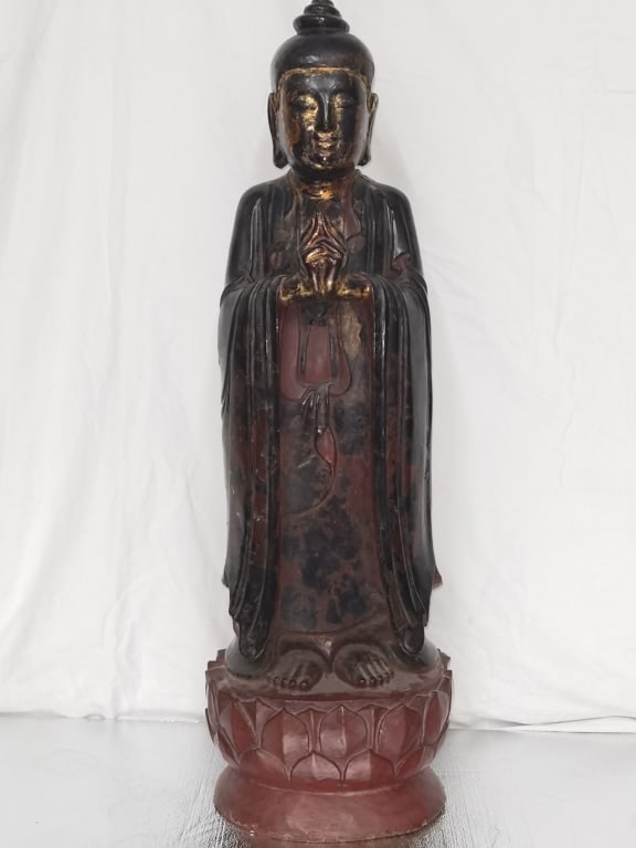 Large Qing or Earlier Chinese Gilt Lacquer over Wo (1 of 13)