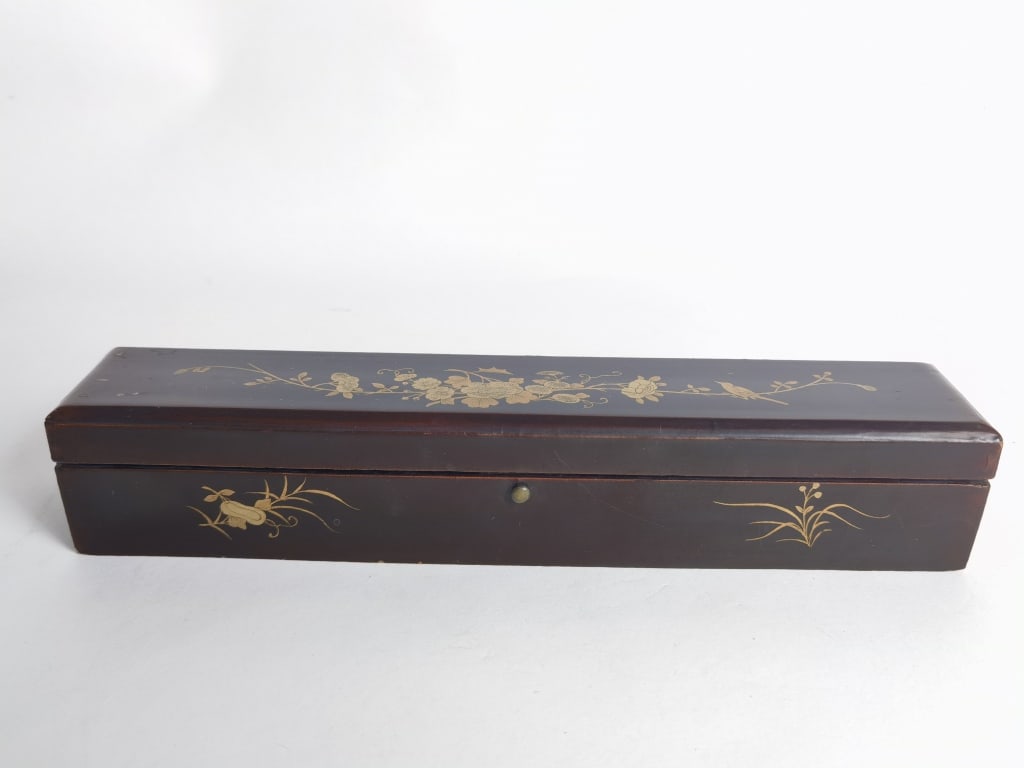 Qing Chinese Gilt Lacquer over Wood Fan Box (1 of 6)