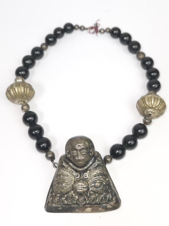 Vintage Chinese Tibetan Silver Pendant Necklace (1 of 3)