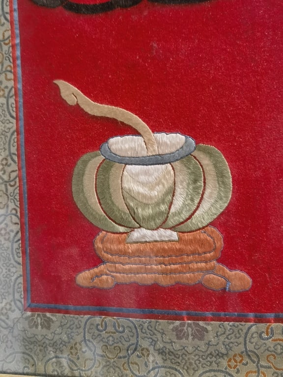 Qing Chinese Study Object Embroidery Panel - 4