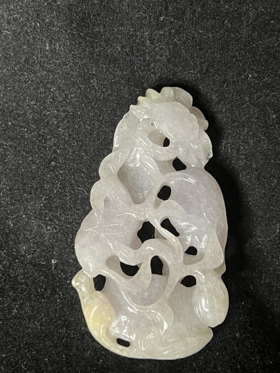 19-20th C. Chinese Jadeite Carved Amulet (1 of 2)