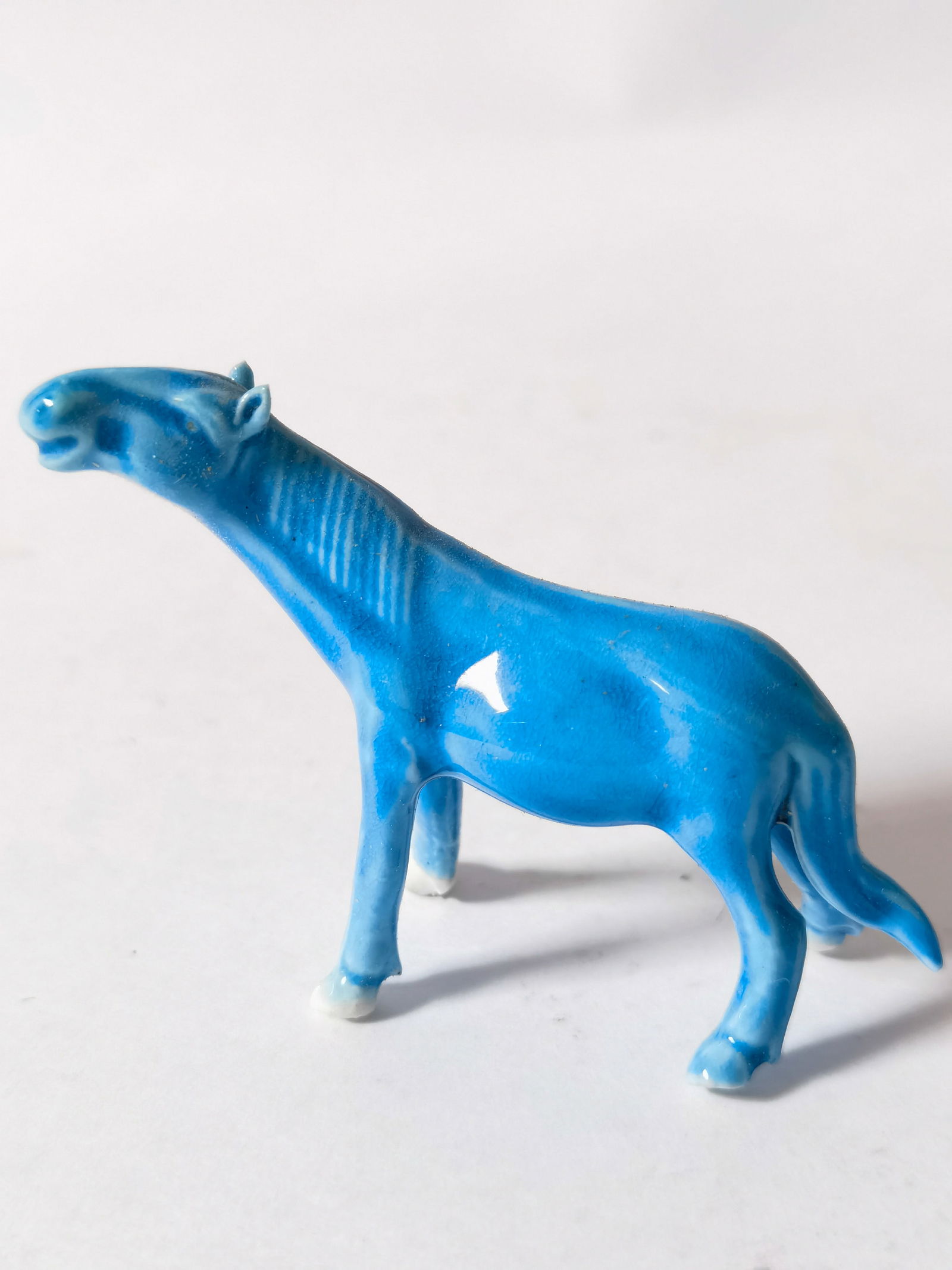 Chinese Porcelain Peacock Blue Glaze Eight Horses - 7