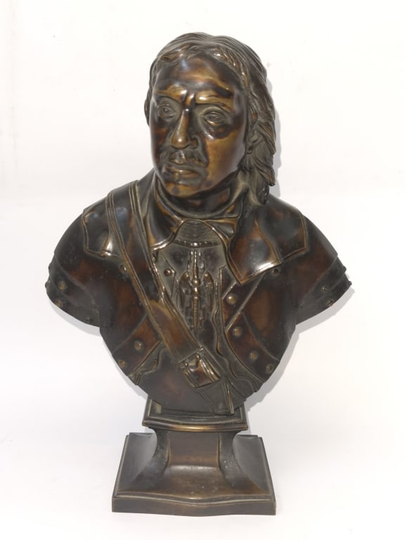 Antique English Bronze Bust of Oliver Cromwell (1 of 5)