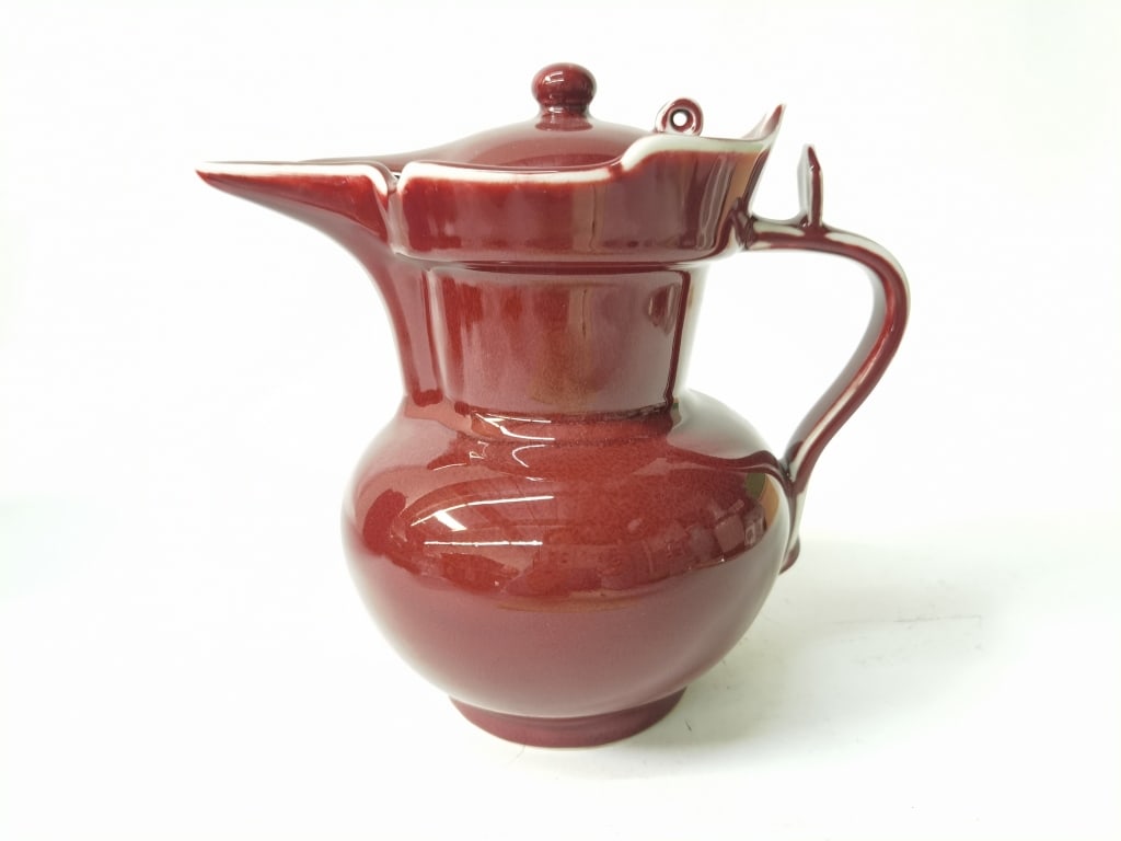 20th C. Chinese Porcelain Red Glaze Water Pot (1 of 5)
