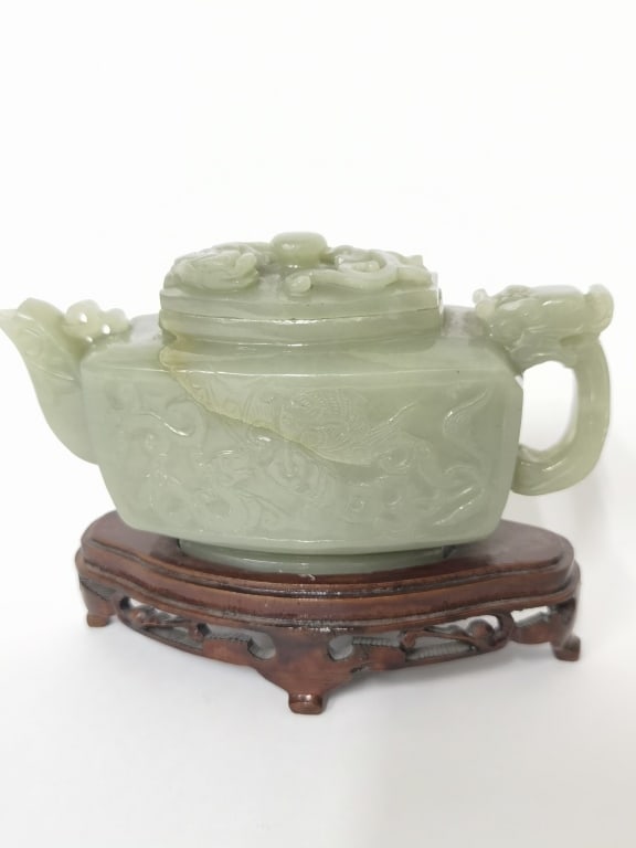 Chinese Jade Carved Teapot (1 of 5)