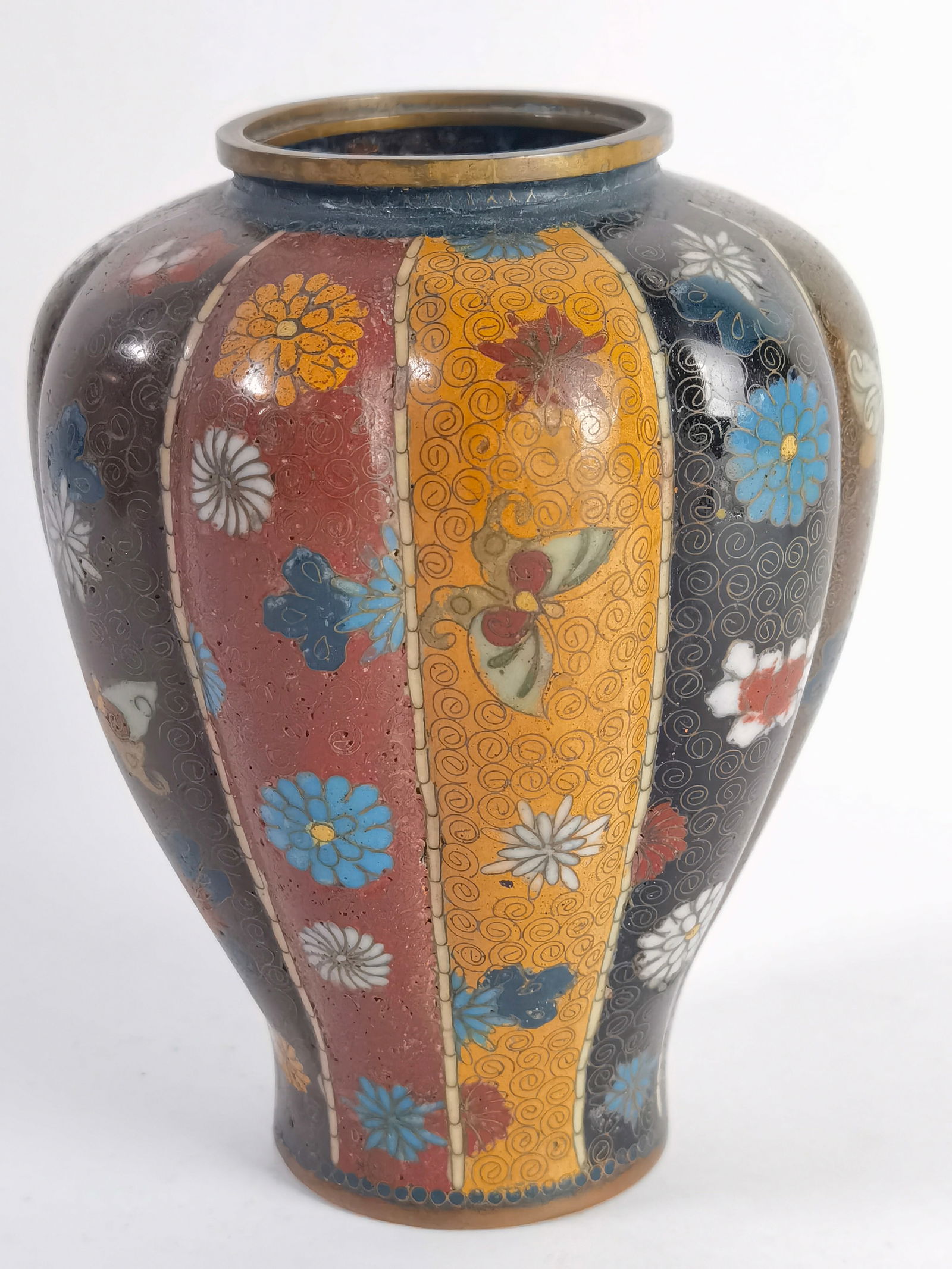 19-20th C. Chinese White Jade/Agate Inlay Brass Bo (1 of 4)