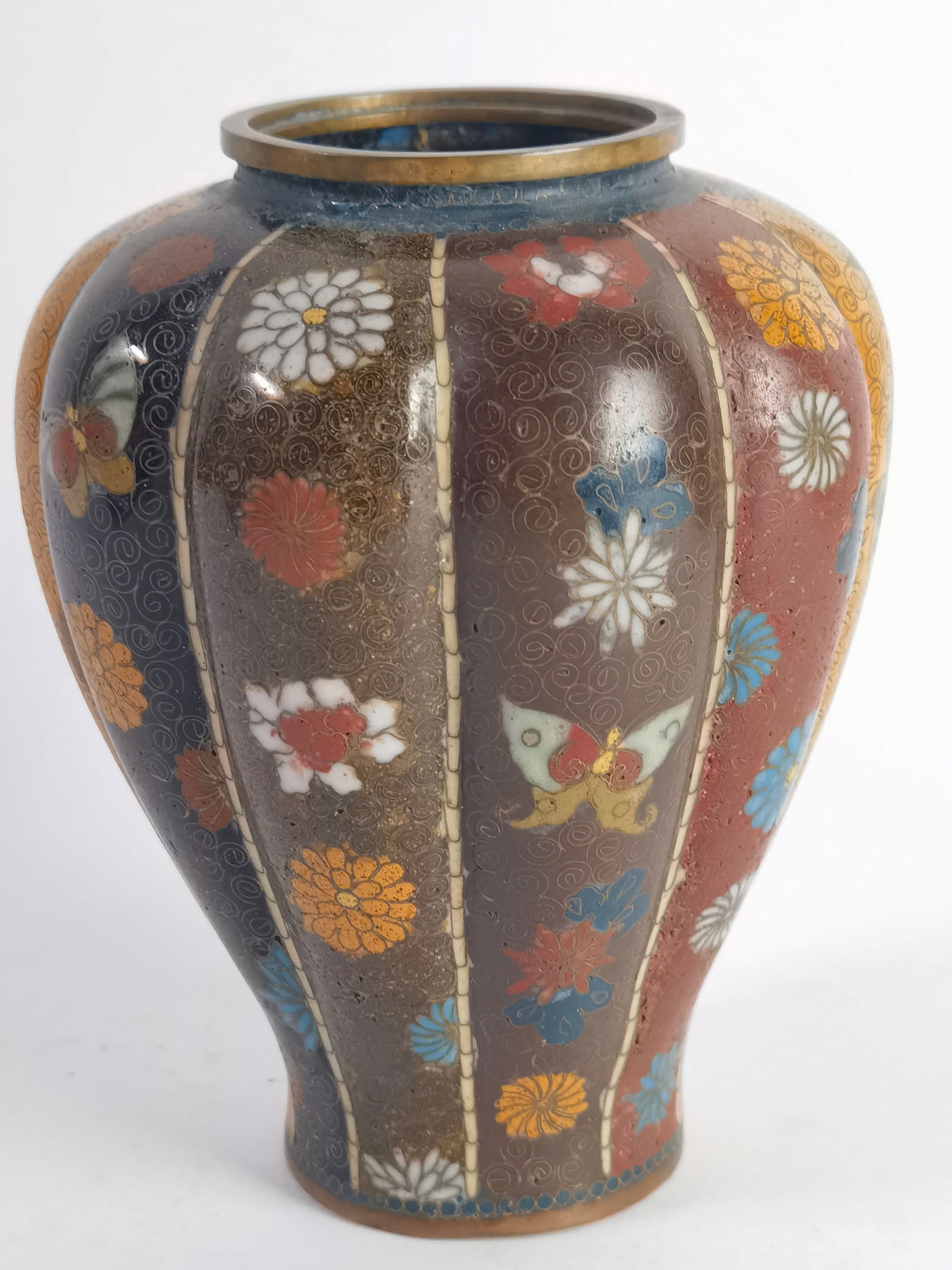 Japanese Cloisonne Melon Vase - 2