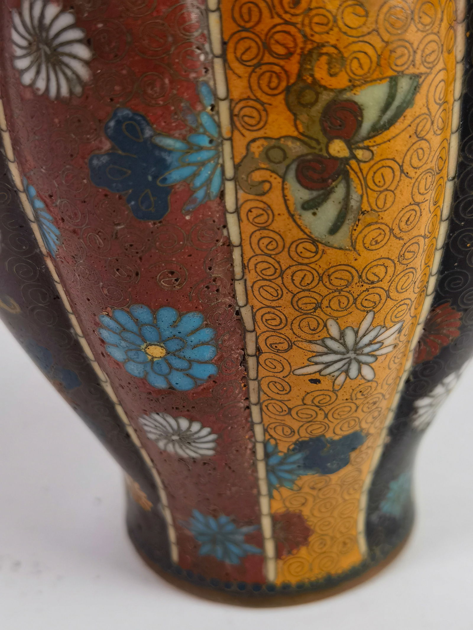 Japanese Cloisonne Melon Vase - 7